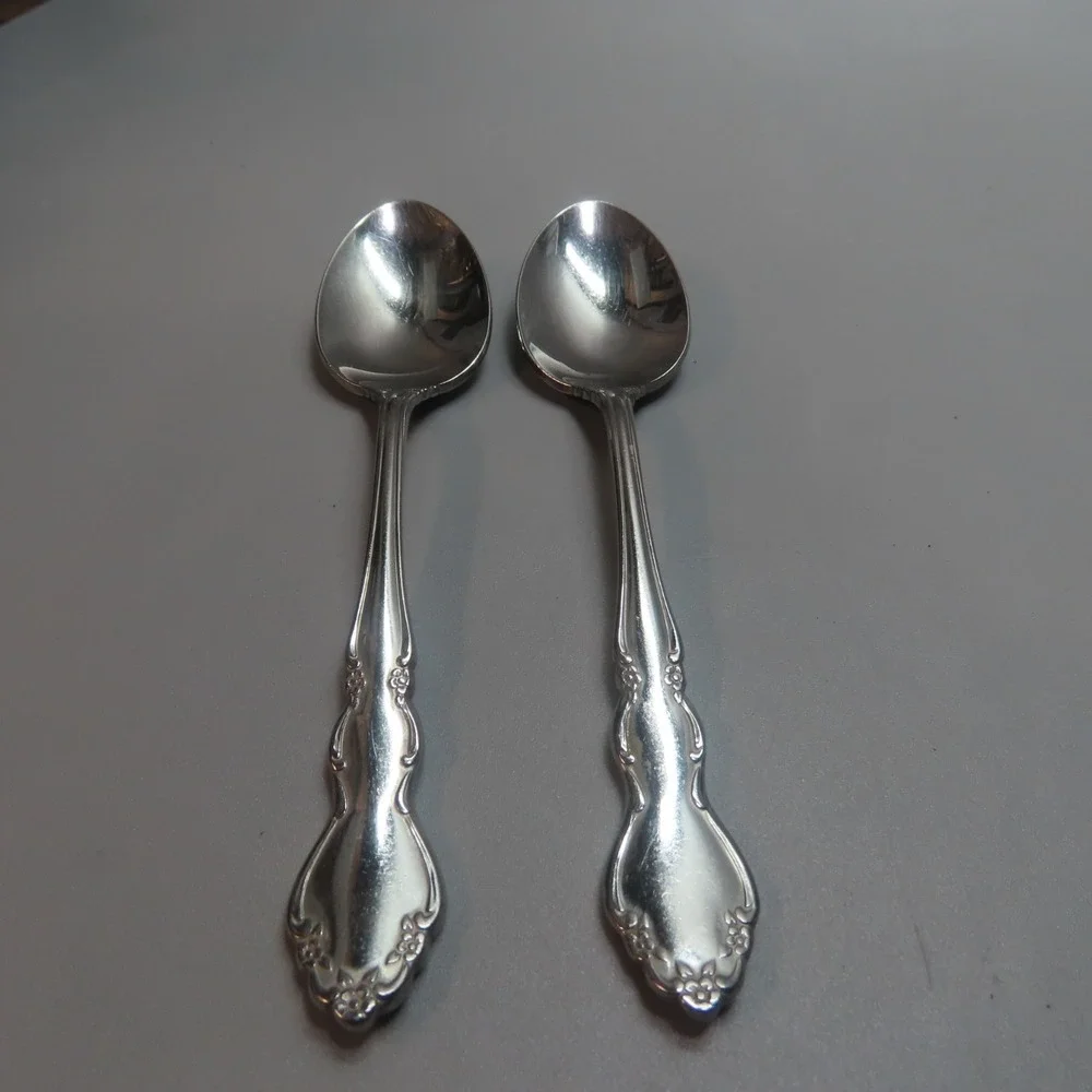 Oneida DOVER‎ 2 Teaspoons Heritage Cube Stainless Flatware Replacements USA